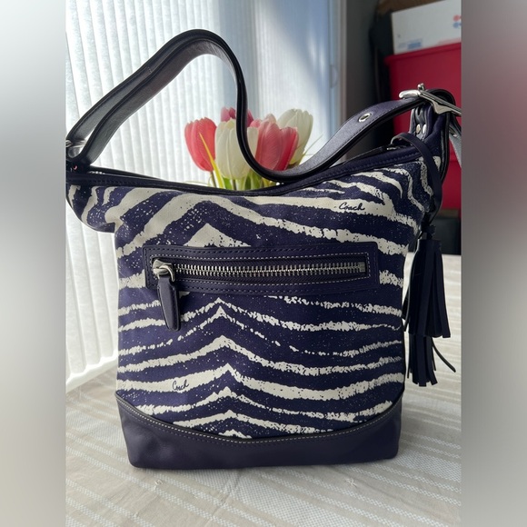 Coach Purple Legacy Zebra Print Duffle Bag - Picture 4 of 16